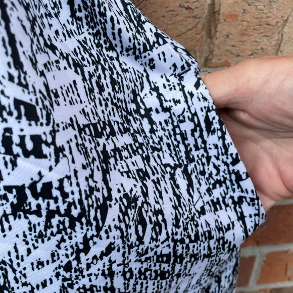 Reel Legends Keep it Cool Faux wrap dress with Pockets Size Large Black White - Picture 5 of 11